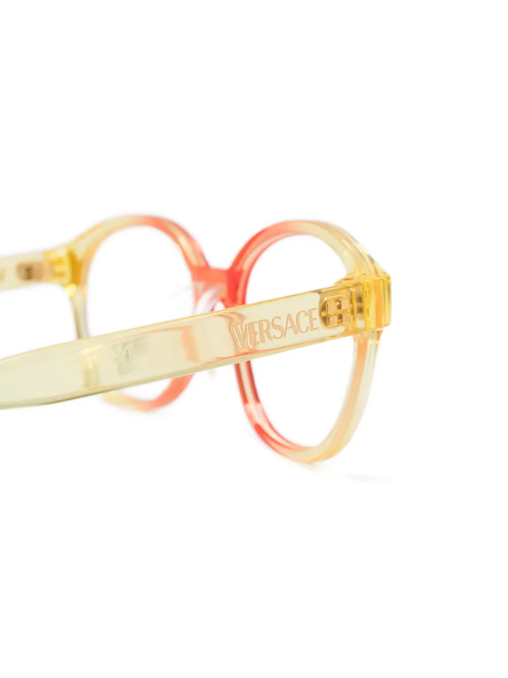 Versace Kids Bril met rond montuur en kleurverloop Geel