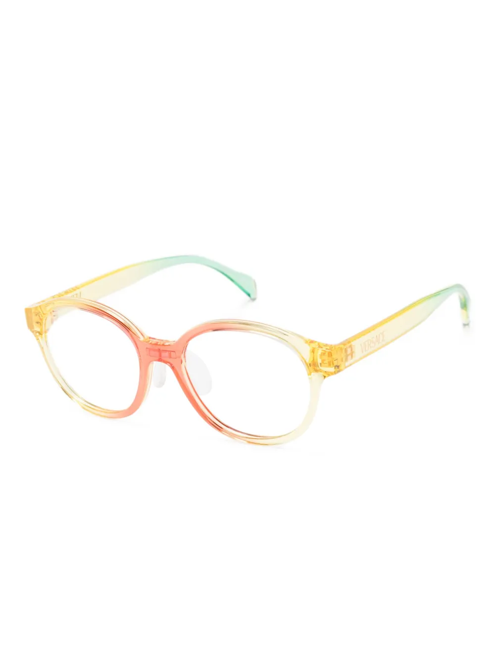Versace Kids Bril met rond montuur en kleurverloop Geel