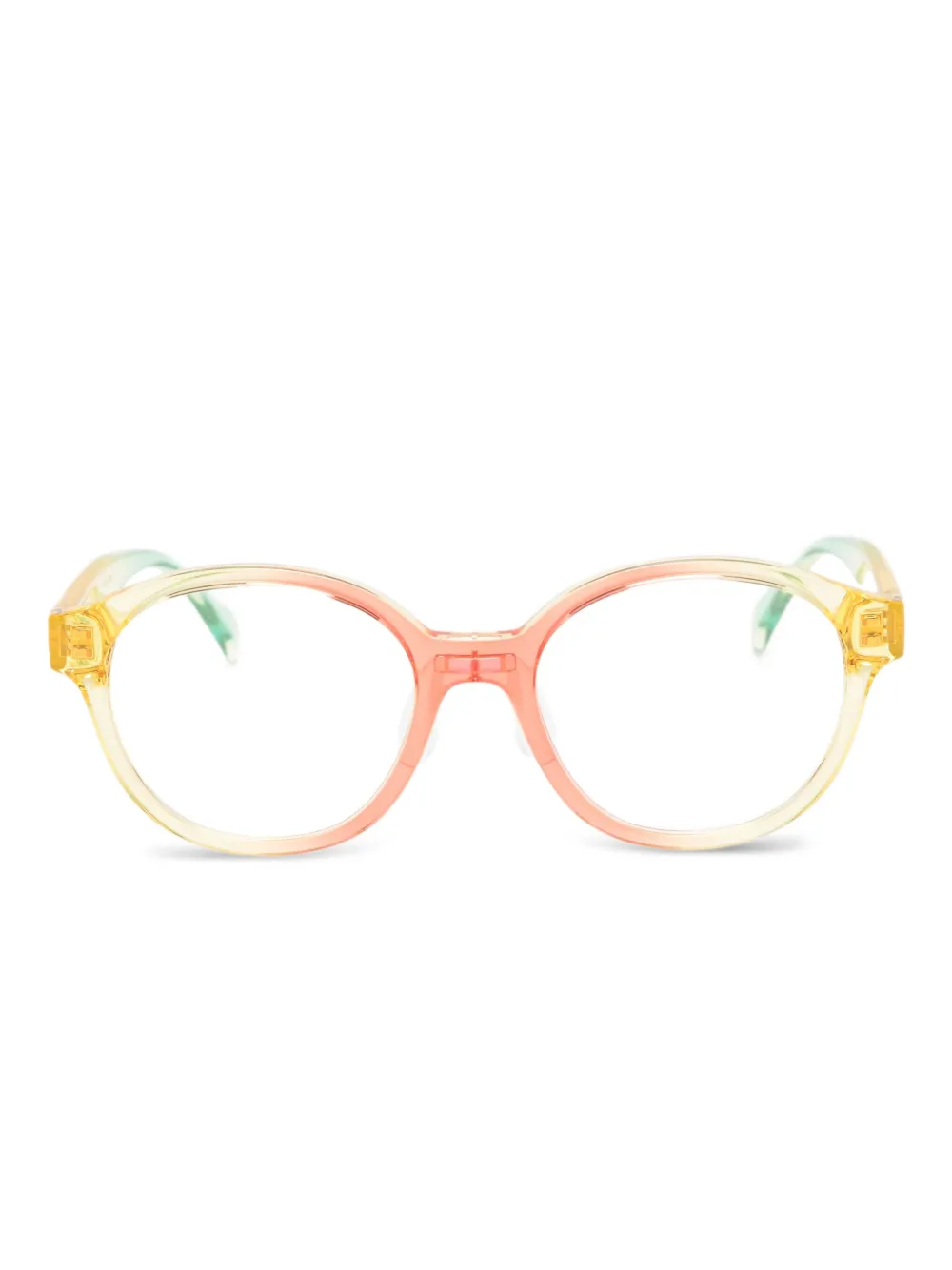 Versace Kids Bril met rond montuur en kleurverloop Geel