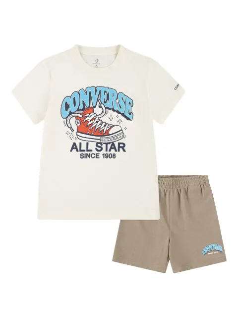 Converse Kids طقم بشورت وطبعة شعار الماركة
