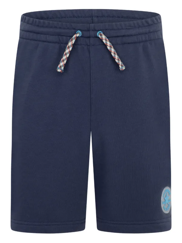 Converse Kids logo-patch Drawstring Shorts Blue FARFETCH UK