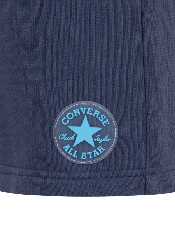 Converse Kids logo-patch Drawstring Shorts Blue FARFETCH CZ
