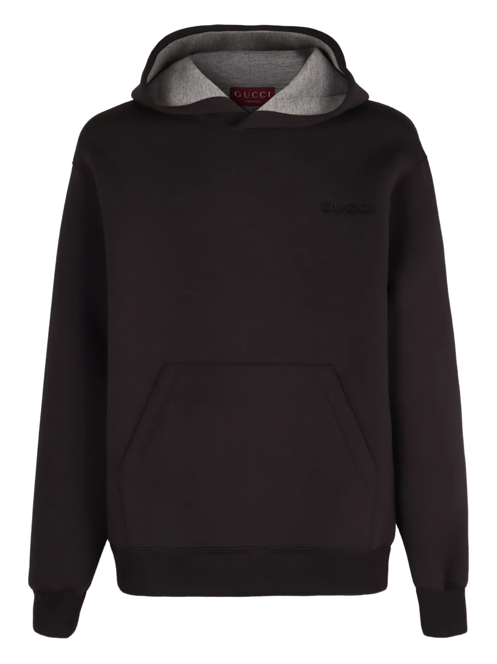 Gucci ribbed-cuff hoodie Zwart