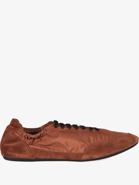 Prada Collapse Re-nylon and suede elasticized sneakers