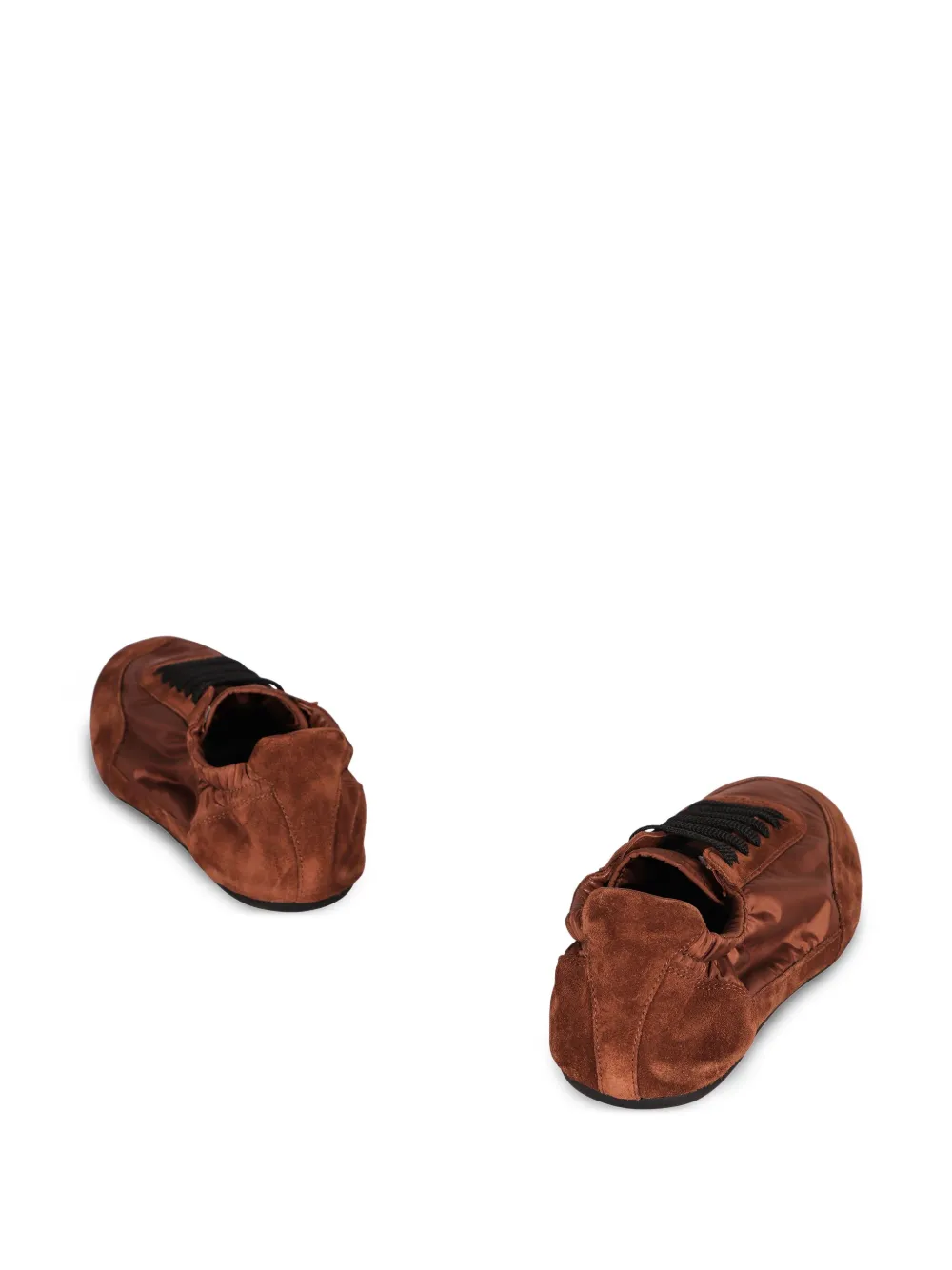 Prada Collapse Suede-panelling Sneakers In Brown