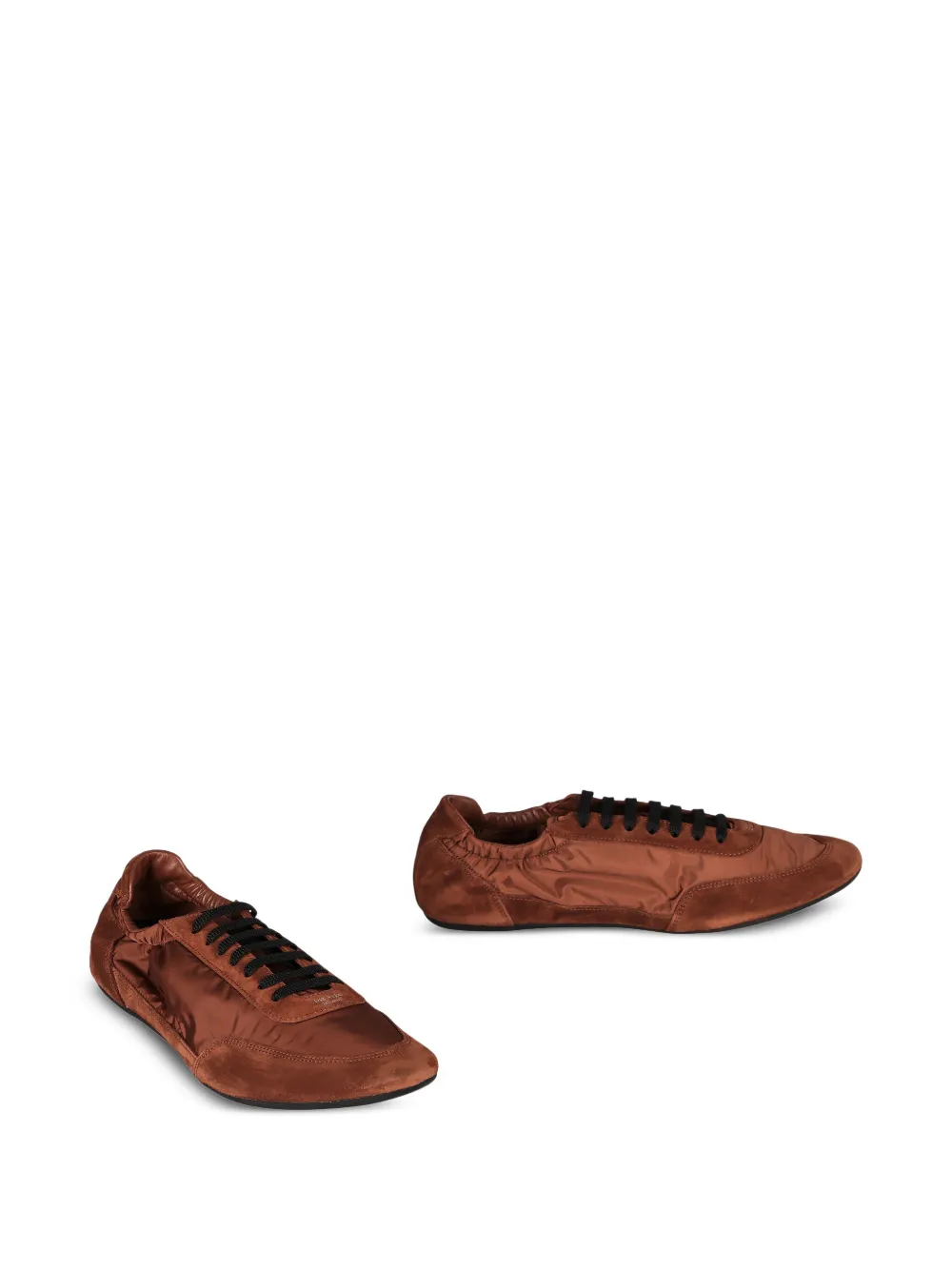 Prada Collapse Suede-panelling Sneakers In Brown