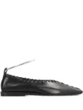 Jil Sander ankle-strap leather ballet flats - Black