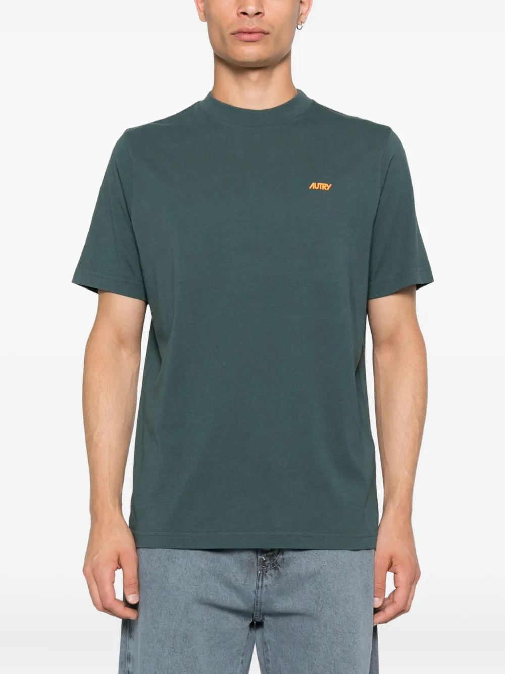 Autry Katoenen T-shirt met borduurwerk Groen