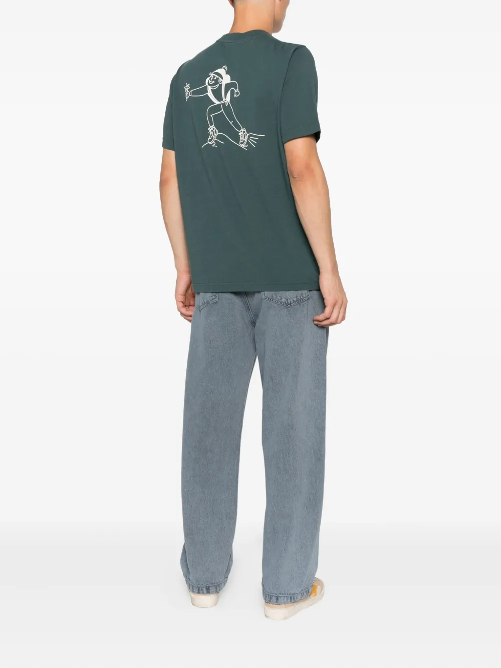 Autry Katoenen T-shirt met borduurwerk - Groen
