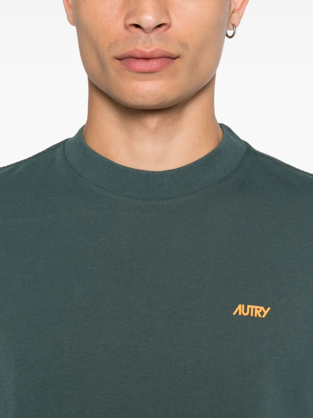 Autry Katoenen T-shirt met borduurwerk Groen