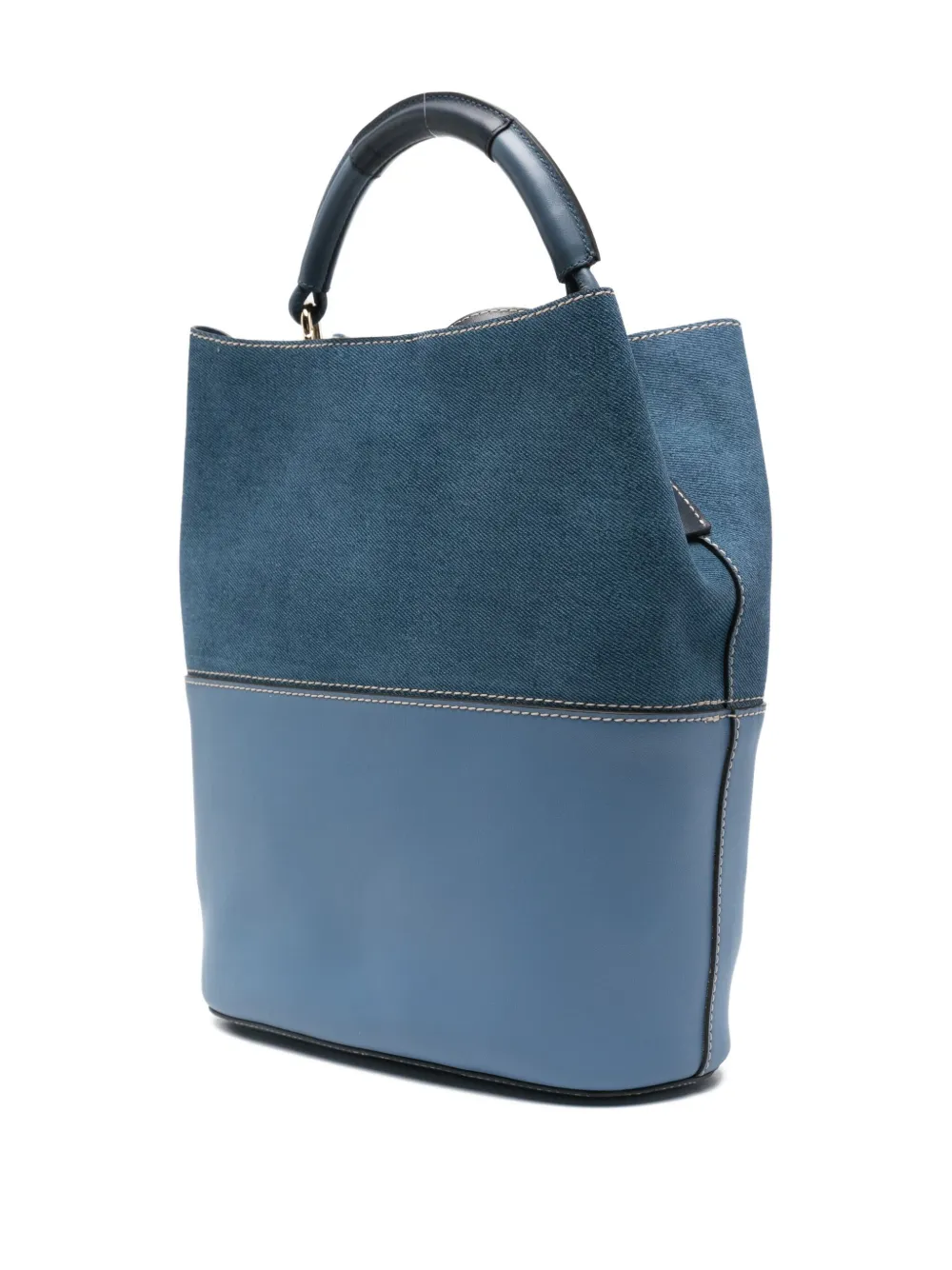 Furla Denim-panel Tote Bag In Blue