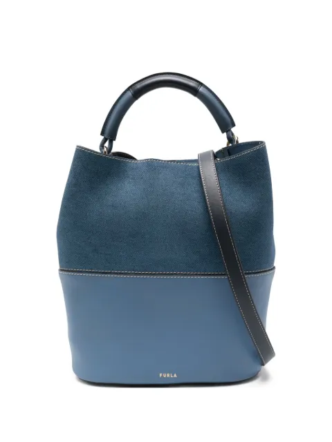 Furla denim-panel tote bag