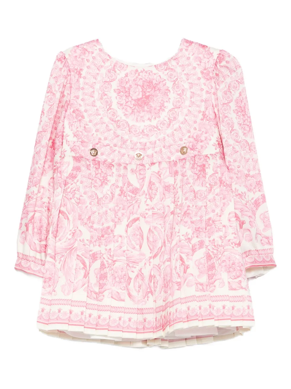 Versace Kids pleated floral-print dress Roze