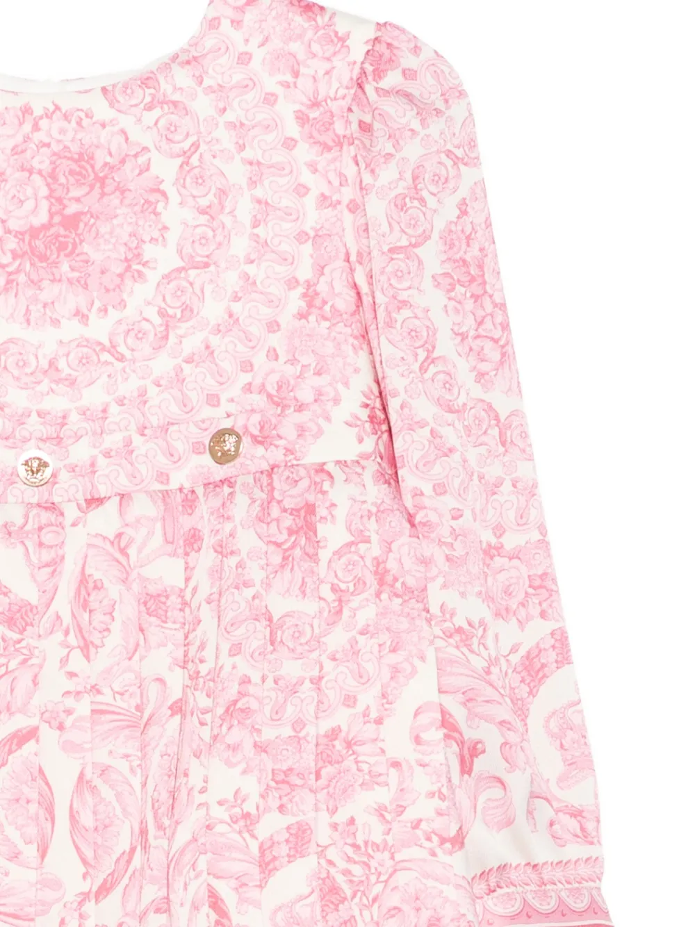 Versace Kids pleated floral-print dress Roze