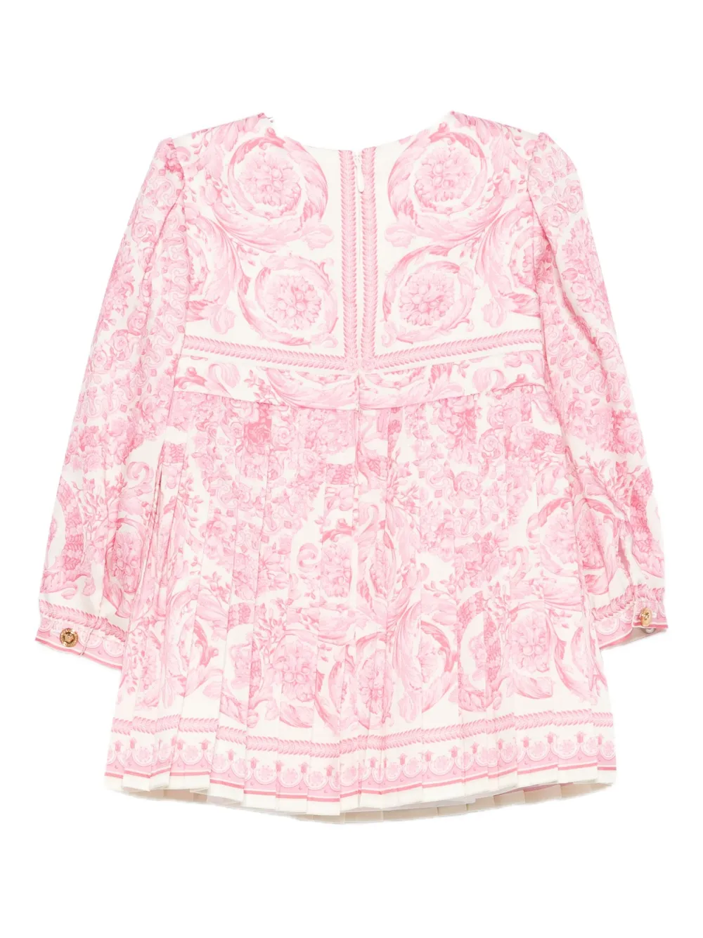 Versace Kids pleated floral-print dress Roze
