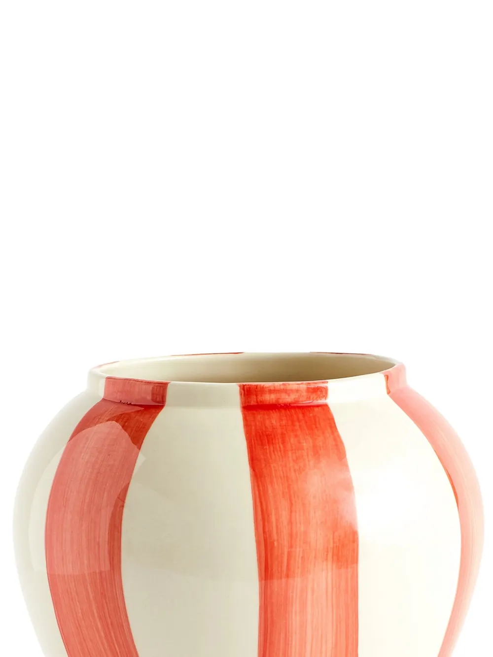 HAY Sobremesa striped ceramic vase (19cm) - Rood