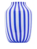 HAY Juice striped glass vase (28 cm) - Blue