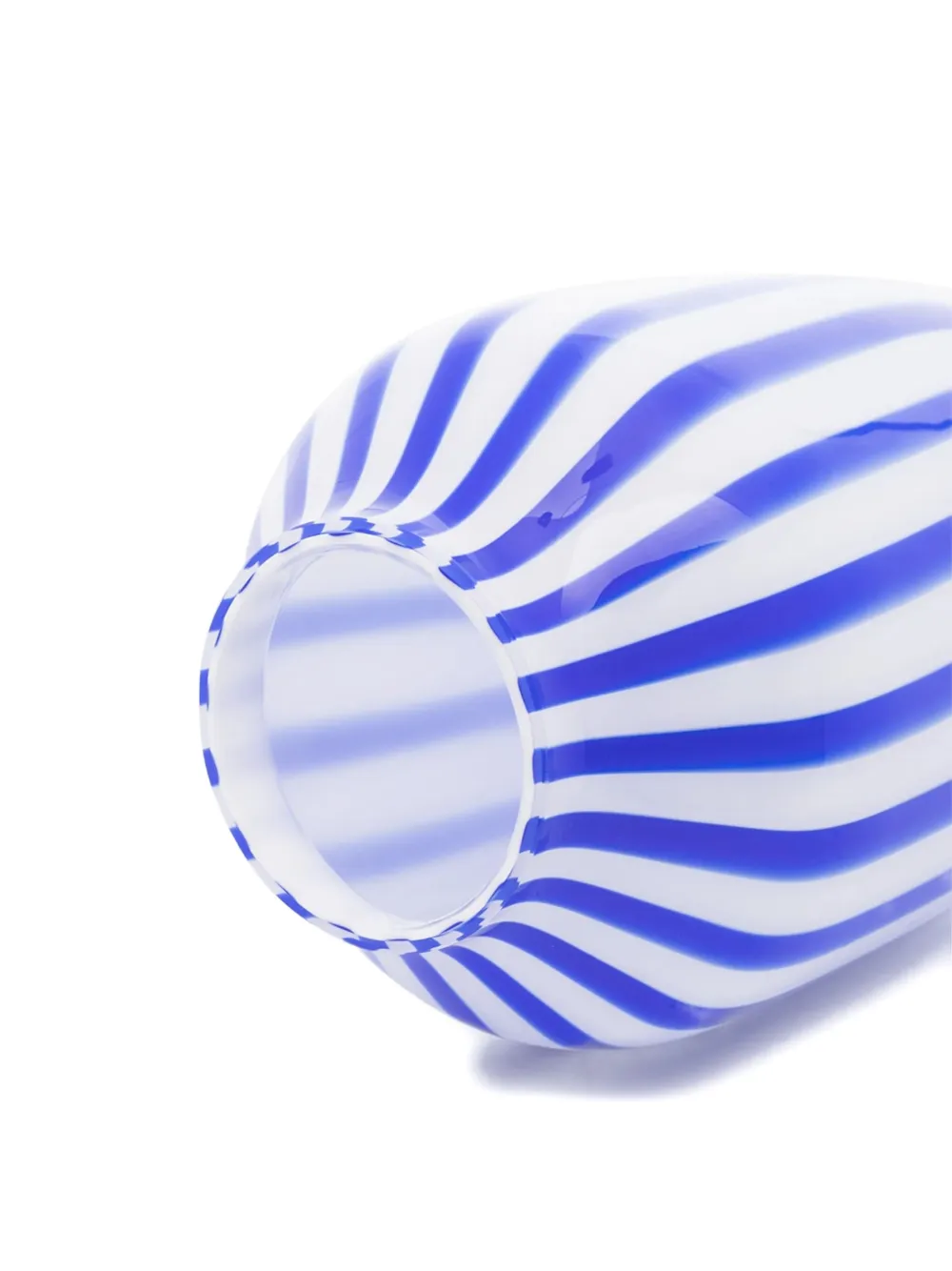 HAY Juice striped glass vase (28 cm) - Blauw