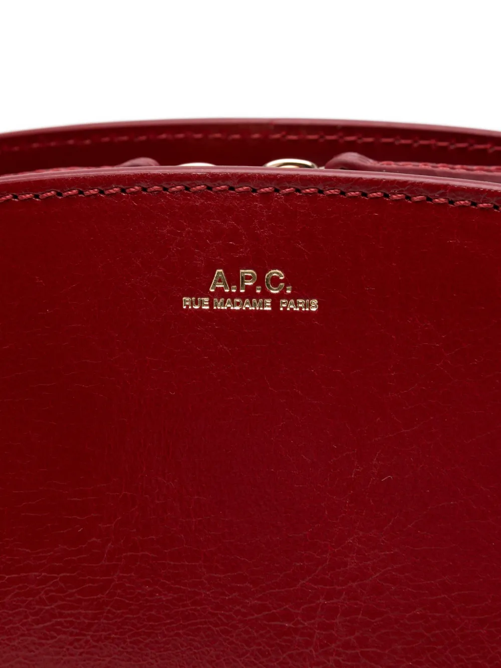 A.P.C. Demi Lune leren schoudertas Rood