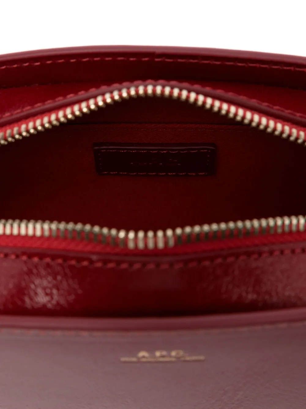 A.P.C. Demi Lune leren schoudertas Rood
