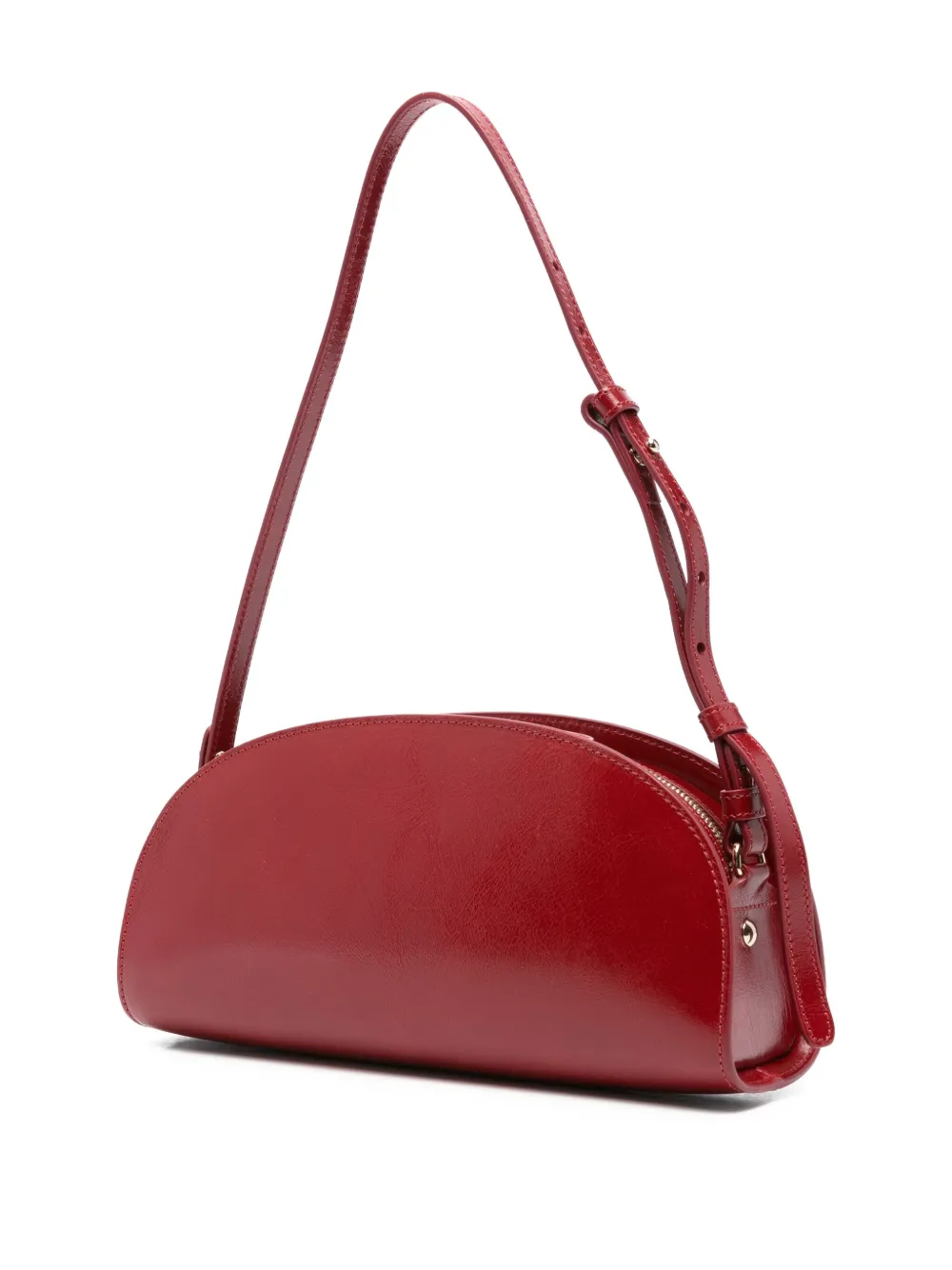 A.P.C. Demi Lune leren schoudertas Rood
