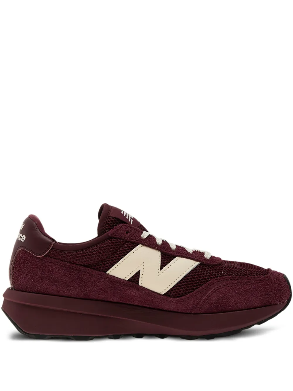 New Balance 370 suede mesh sneakers Red