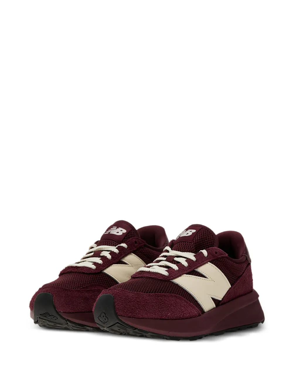 New Balance 370 suede mesh sneakers Red