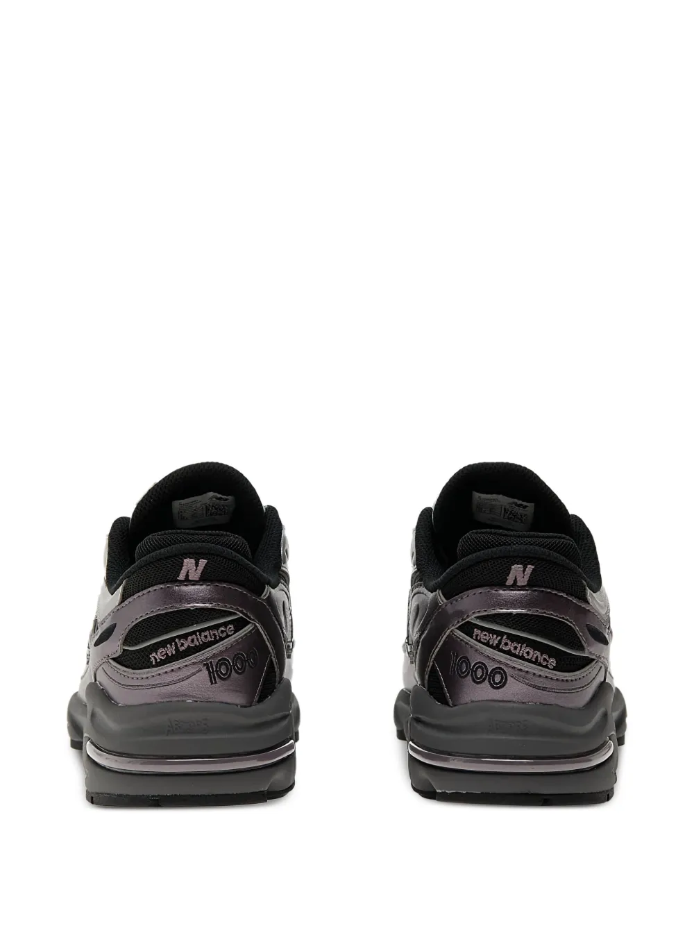 New Balance 1000 lace-up metallic sneakers Black