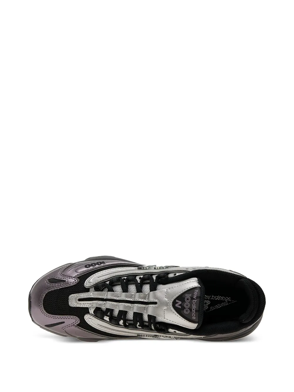 New Balance 1000 lace-up metallic sneakers Black