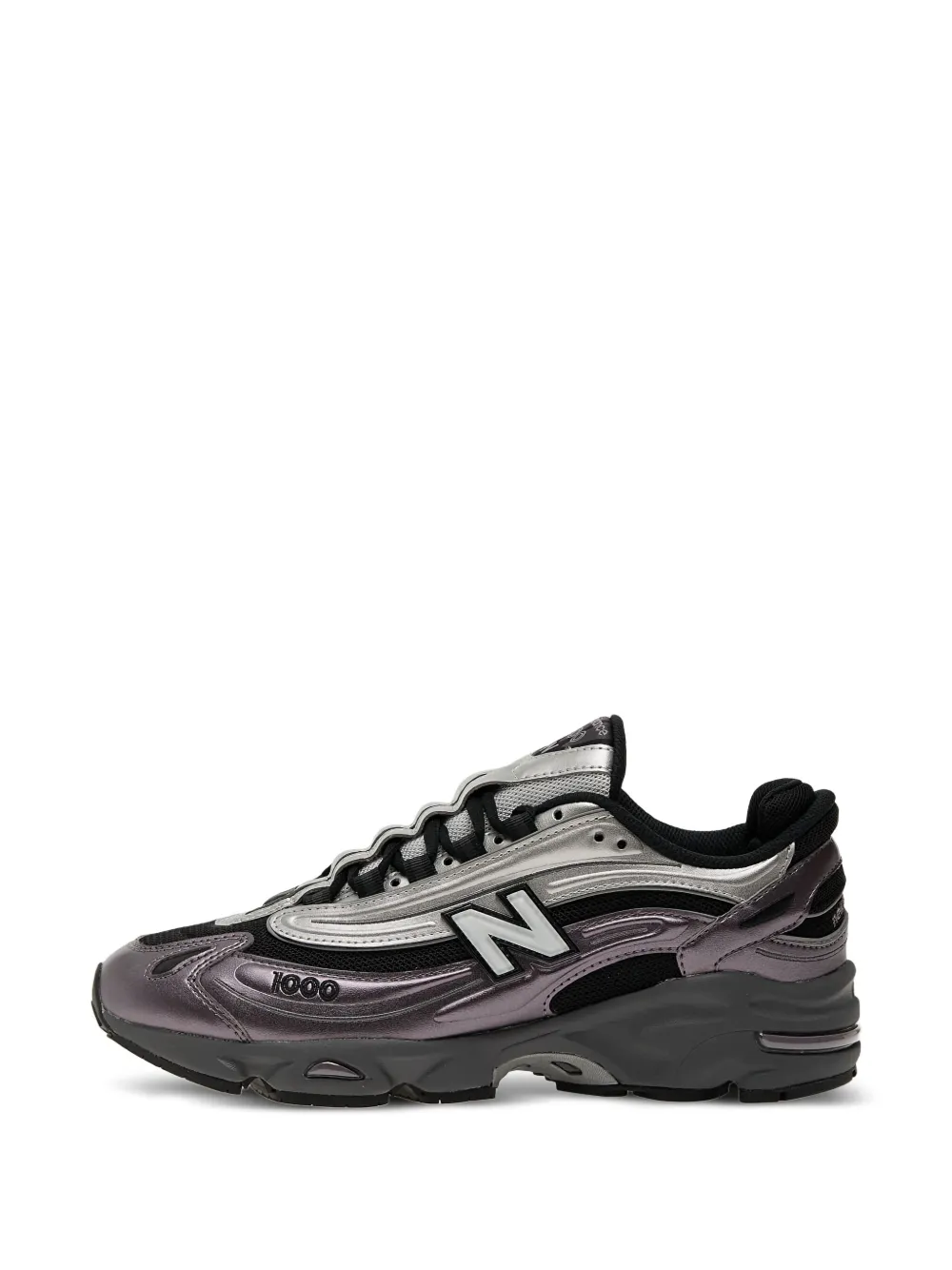 New Balance 1000 lace-up metallic sneakers Black