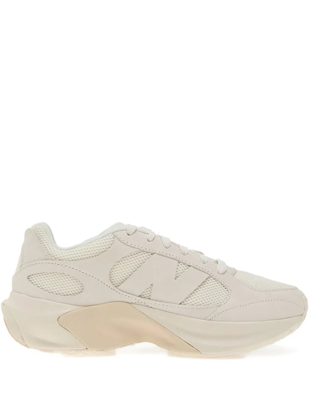 New Balance mesh-panelled leather trainers Neutrals