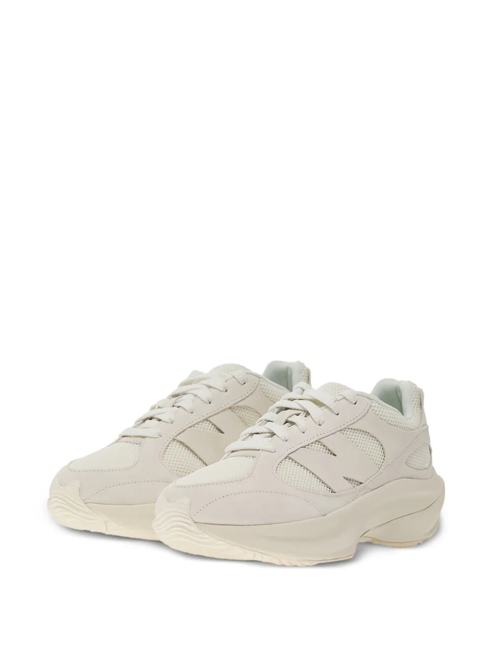 New Balance mesh-panelled leather trainers Neutrals