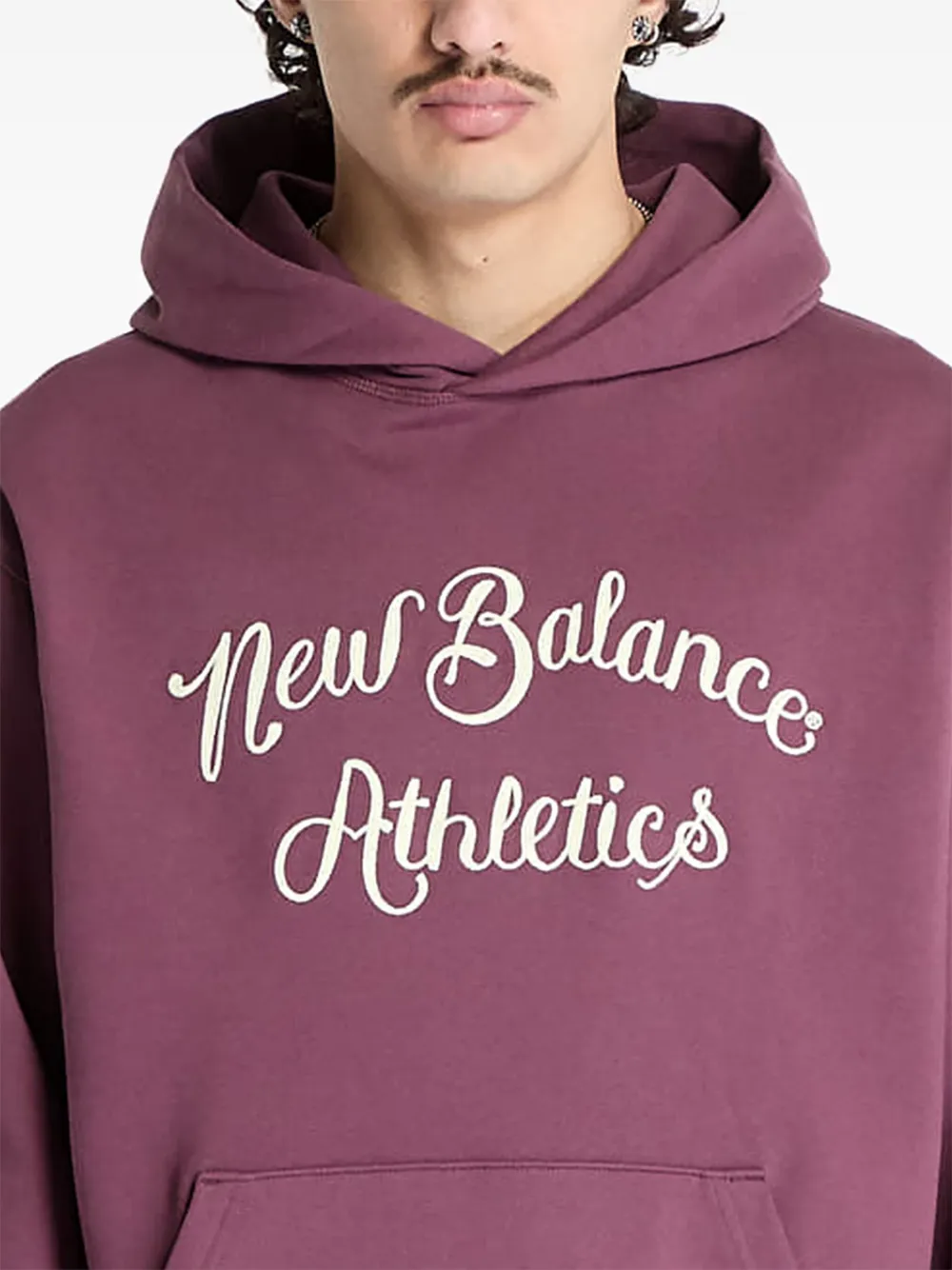 New Balance League script-logo hoodie Paars