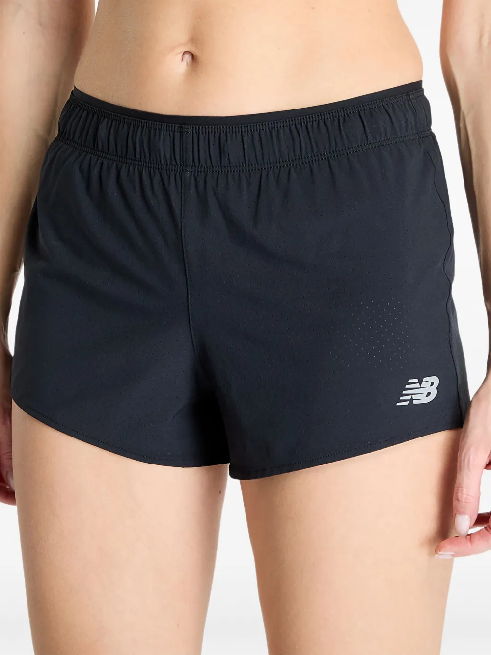 New Balance RC elastic-waistband logo shorts Zwart