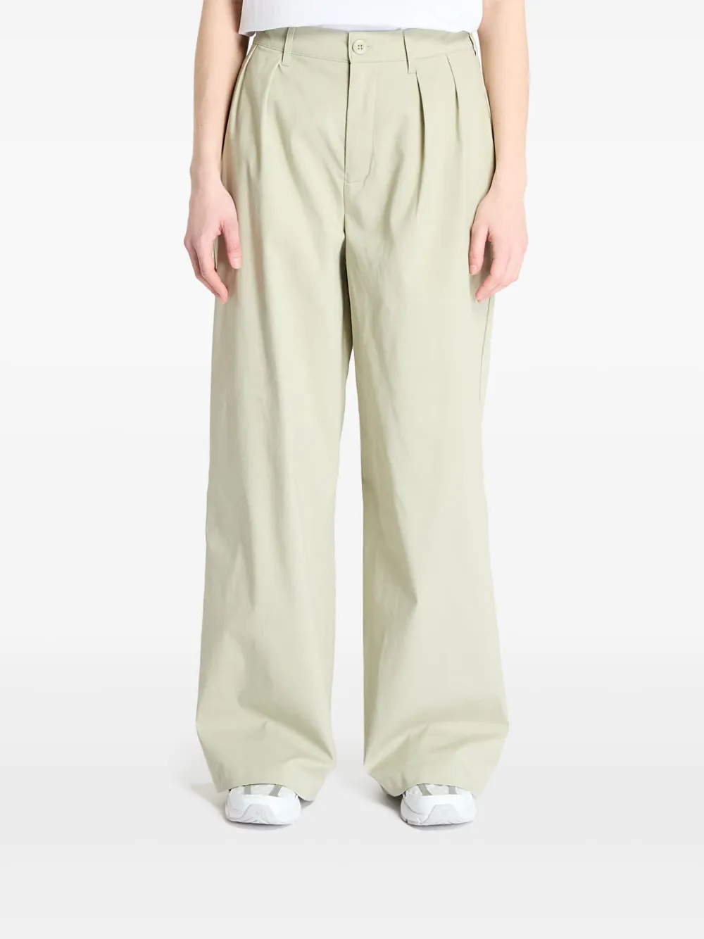 New Balance pleated straight trousers Beige