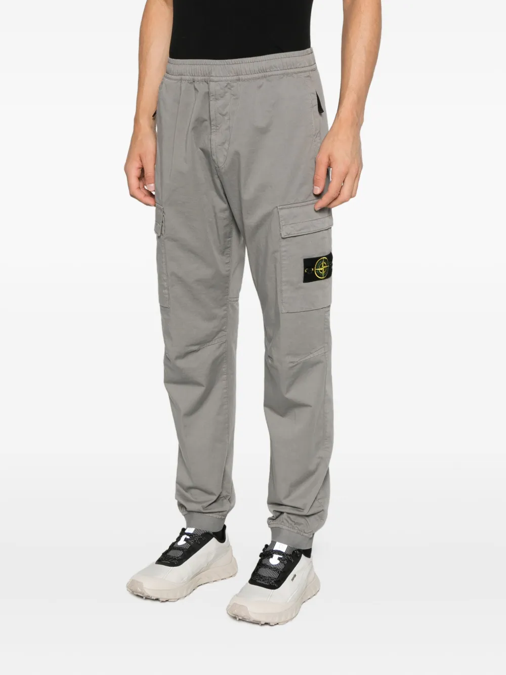 Stone Island Cargo broek met elastische tailleband Grijs