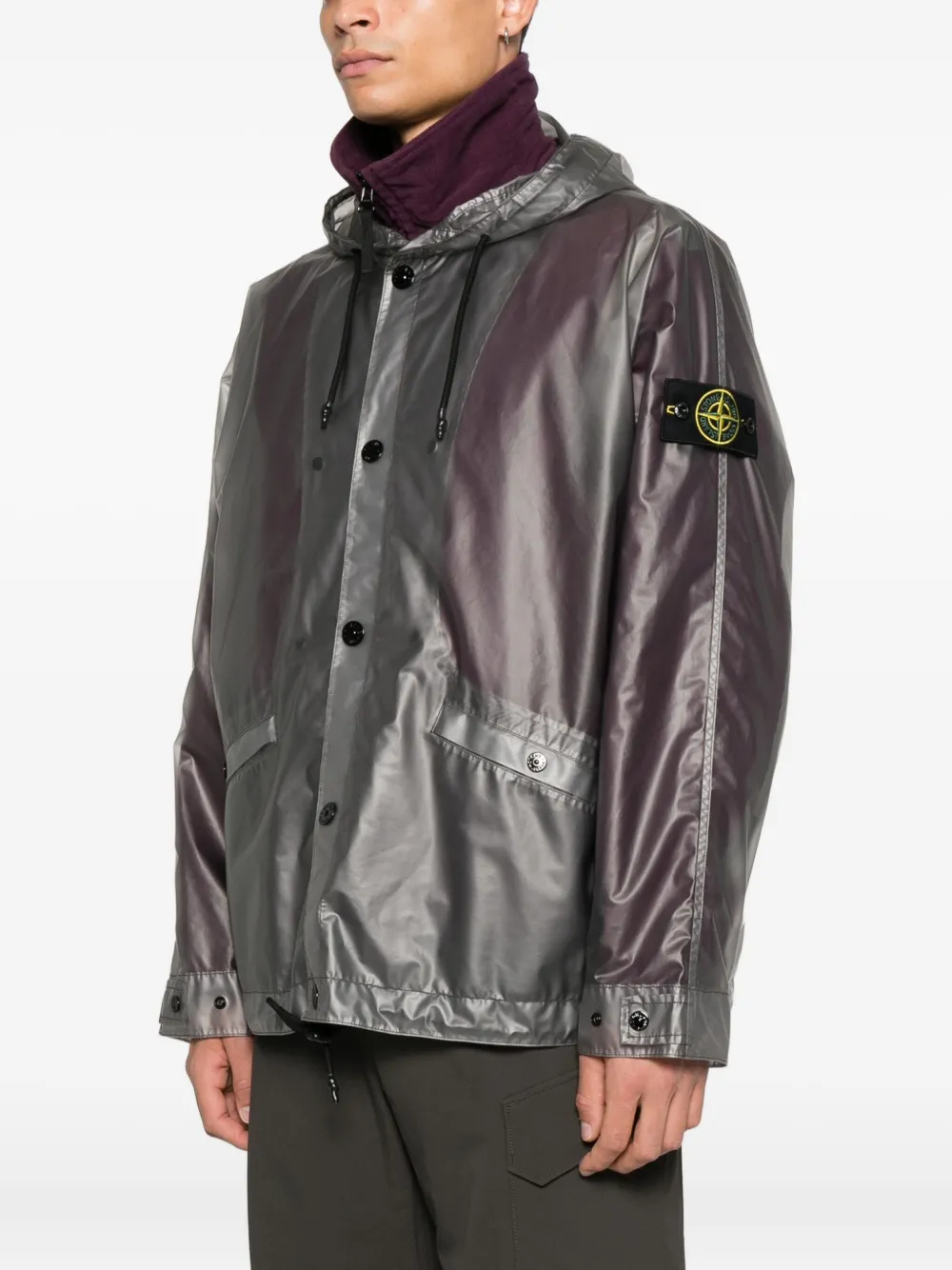 Stone Island Doorzichtig gelaagd jack Grijs
