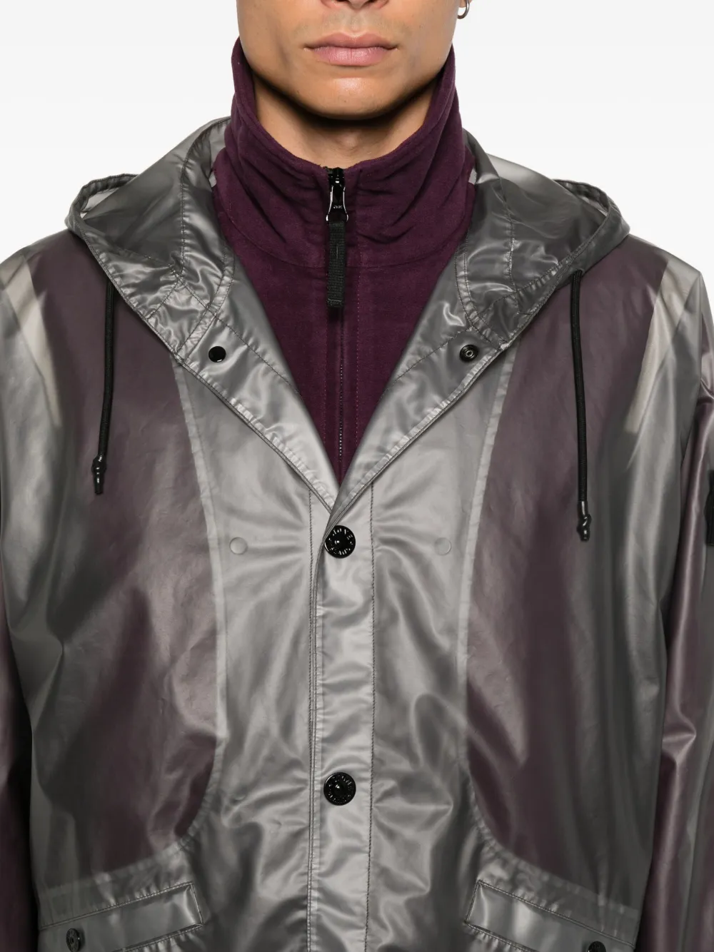 Stone Island Doorzichtig gelaagd jack Grijs