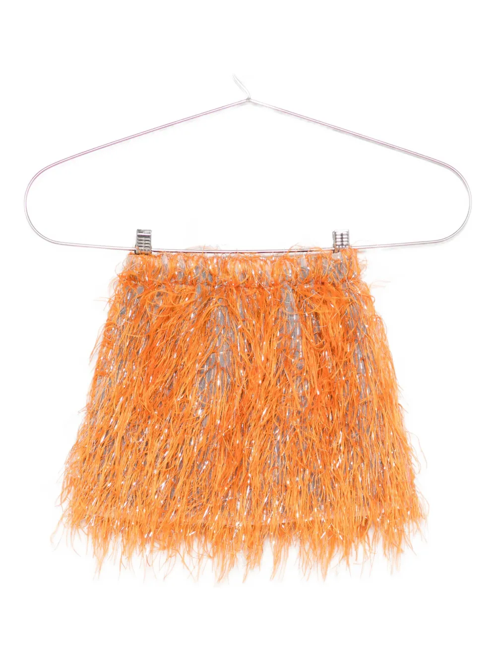 Douuod Kids all-over fringed skirt Grijs