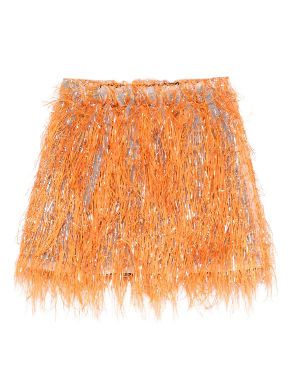 Douuod Kids all-over fringed skirt Grijs