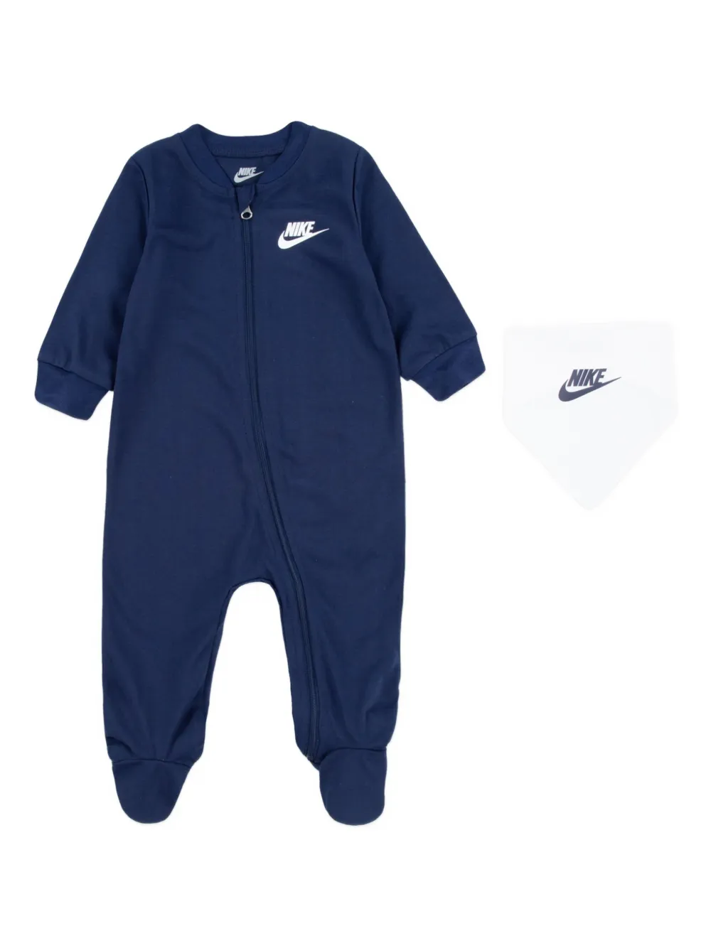 Nike Kids Twee rompers met logodetail en rits Blauw