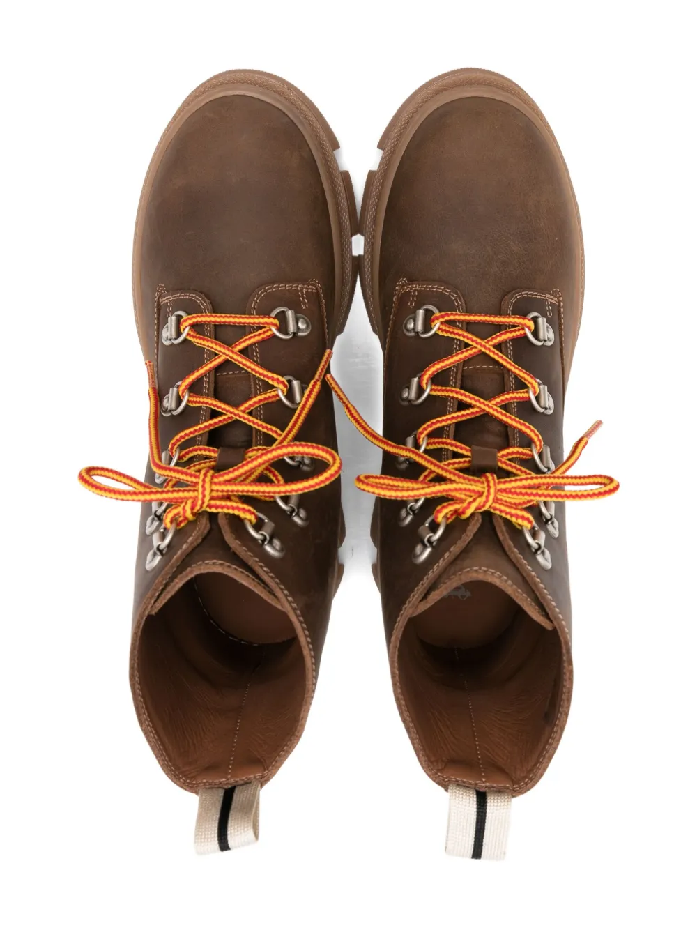 Palm Angels Kids lace-up leather boots Brown