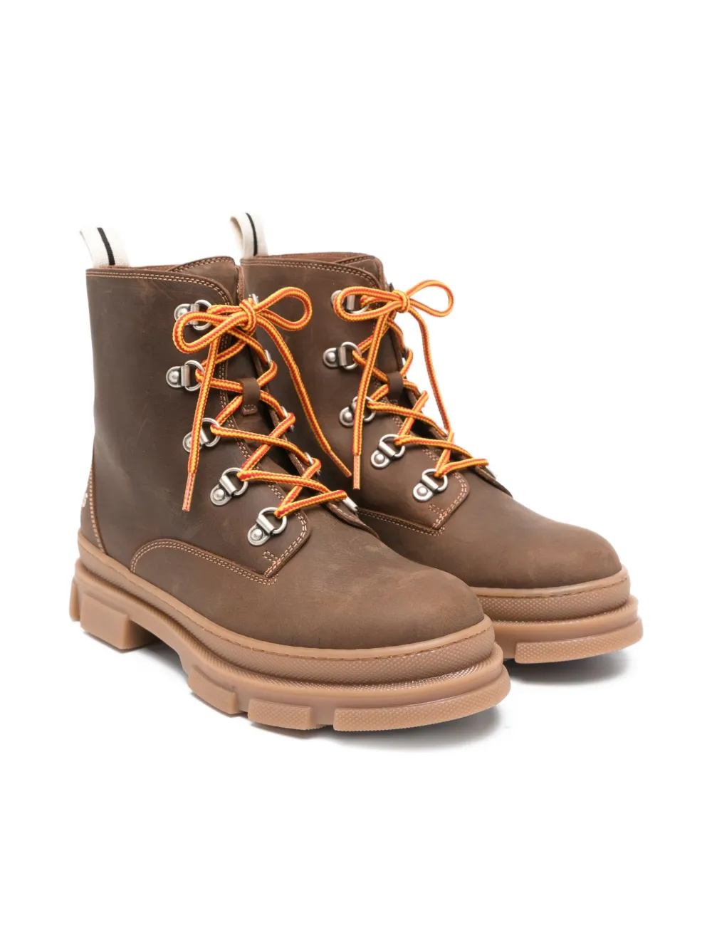 Palm Angels Kids lace-up leather boots Brown
