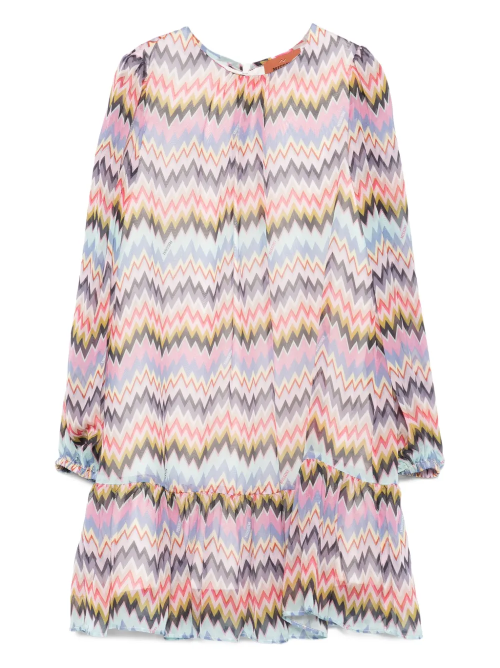 Missoni Kids Zigzag-pattern dress Roze