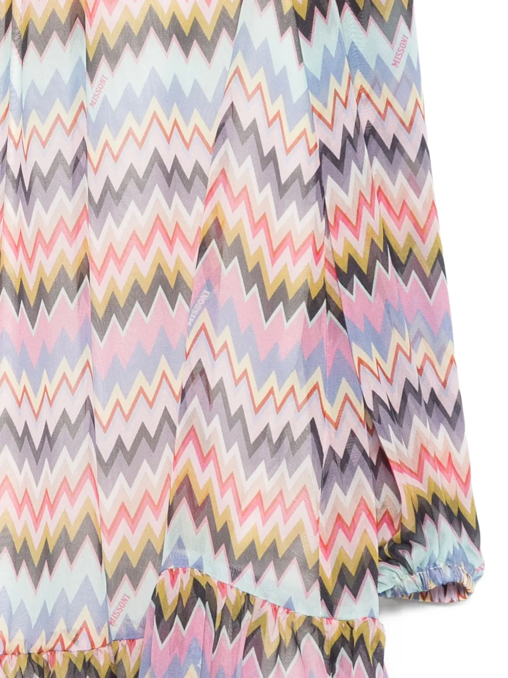 Missoni Kids Zigzag-pattern dress Roze