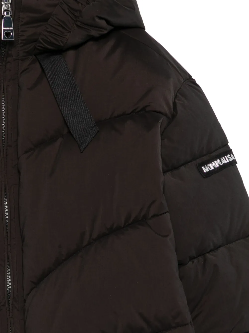 Monnalisa hooded quilted jacket Zwart