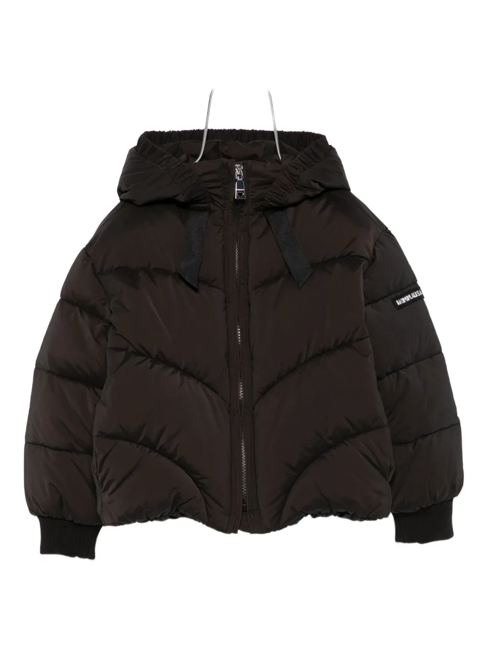 Monnalisa hooded quilted jacket Zwart