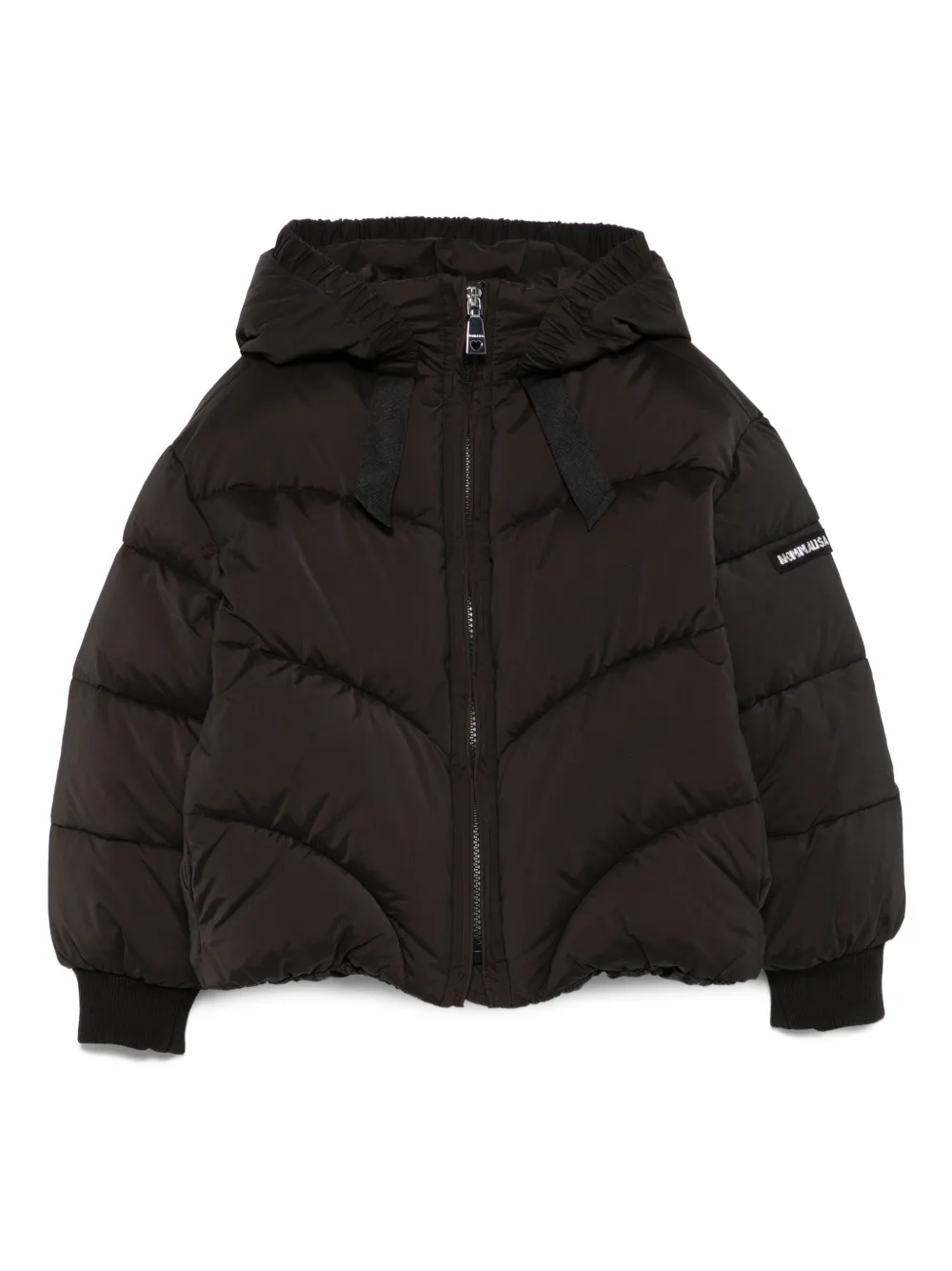 Monnalisa hooded quilted jacket Zwart