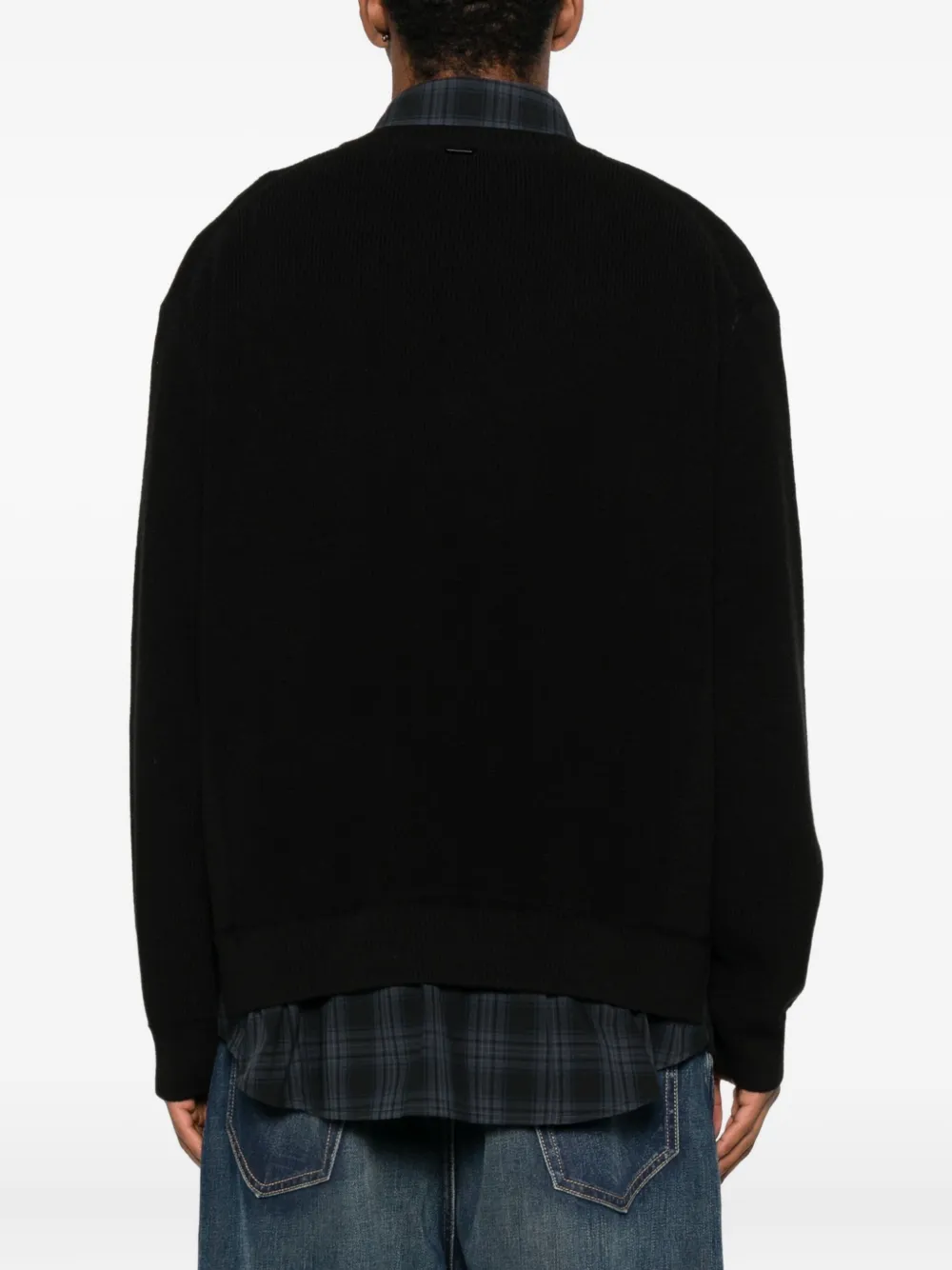 Juun.J layered sweater Zwart