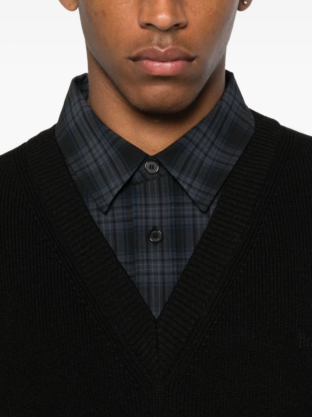 Juun.J layered sweater Zwart